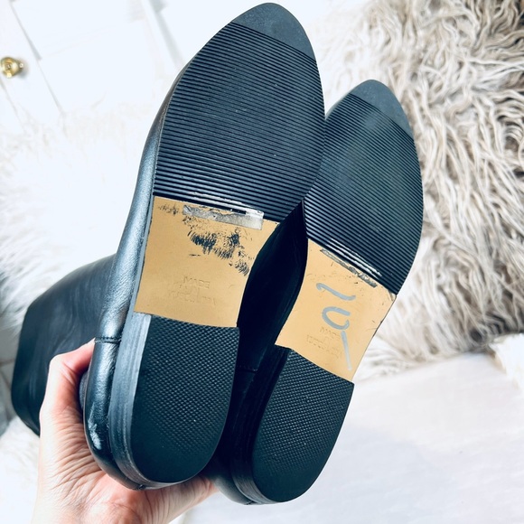 Vintage Boho Biker CHIC Black Riding Back Seam Leather Calf Boots sz 7M - Picture 11 of 12